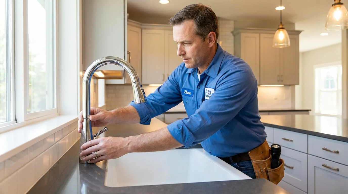 Kitchen faucet installation by Johns Plumbing LLC in Haubstadt
